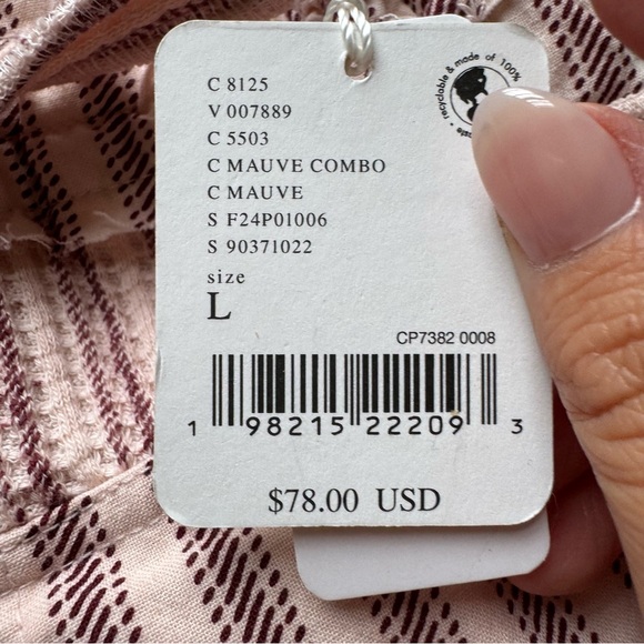 NWT Free People One Harriett Striped Shorts in Mauve Combo - Picture 6 of 11